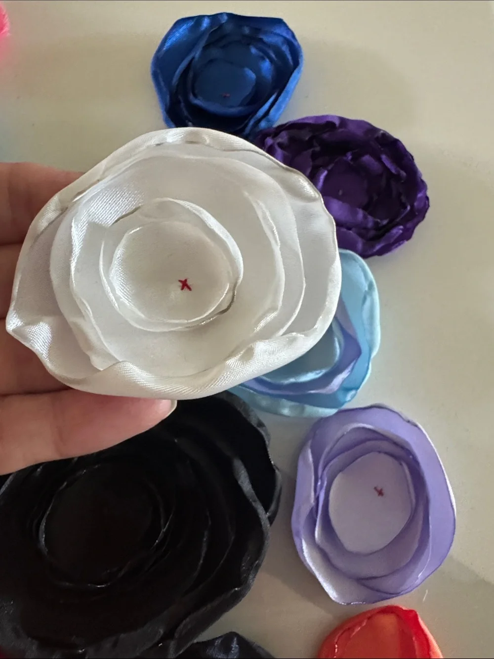 Assorted Fabric Flower Appliqués - Multicolor Set